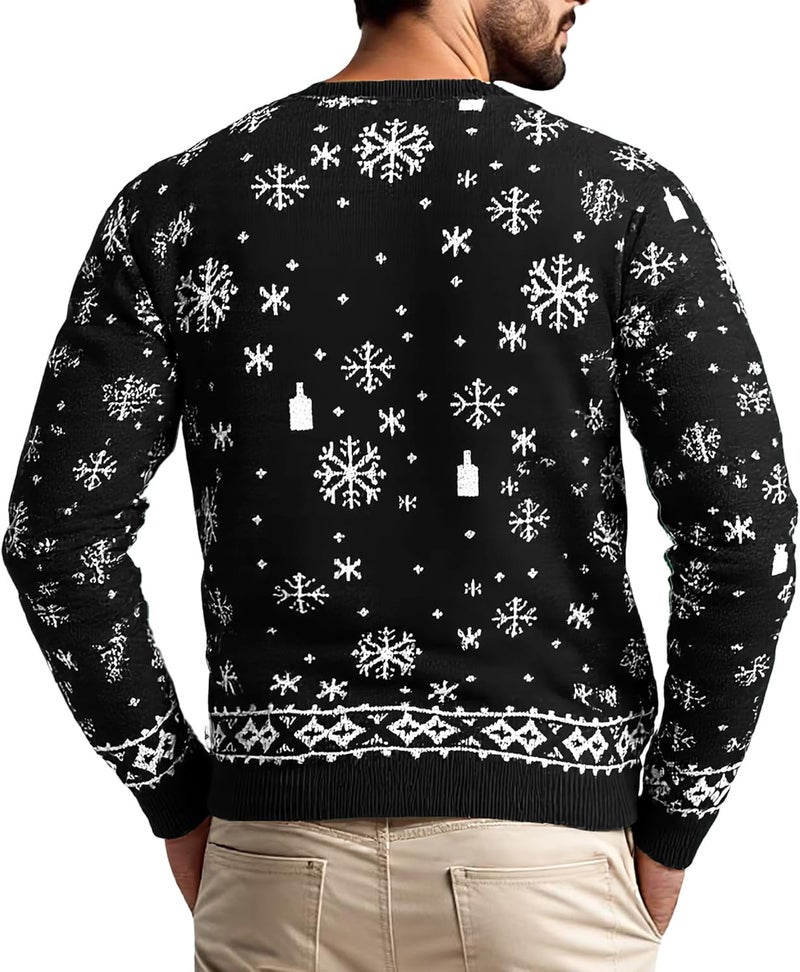 VUTAQE Ugly Christmas Sweater Men: Funny Snowflake Santa Hilarious Xmas Claus Soft Pullover Long Sleeve Knitted Sweaters - Image 2